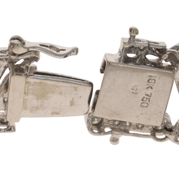 White Gold Diamond Bracelet 6 1/2" - 18k Round Brilliant 3.30ctw - Picture 8 of 8